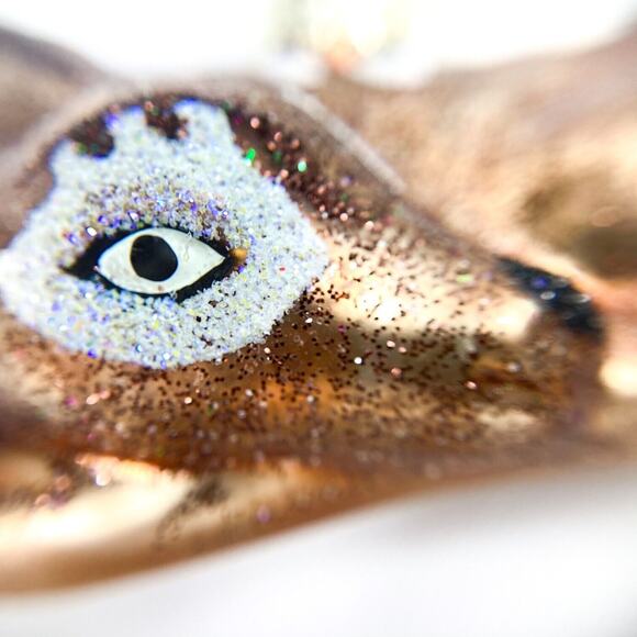 Resting Spotted Fawn Glass Painted Ornament by Cherry Designs with original box - Picture 3 of 10